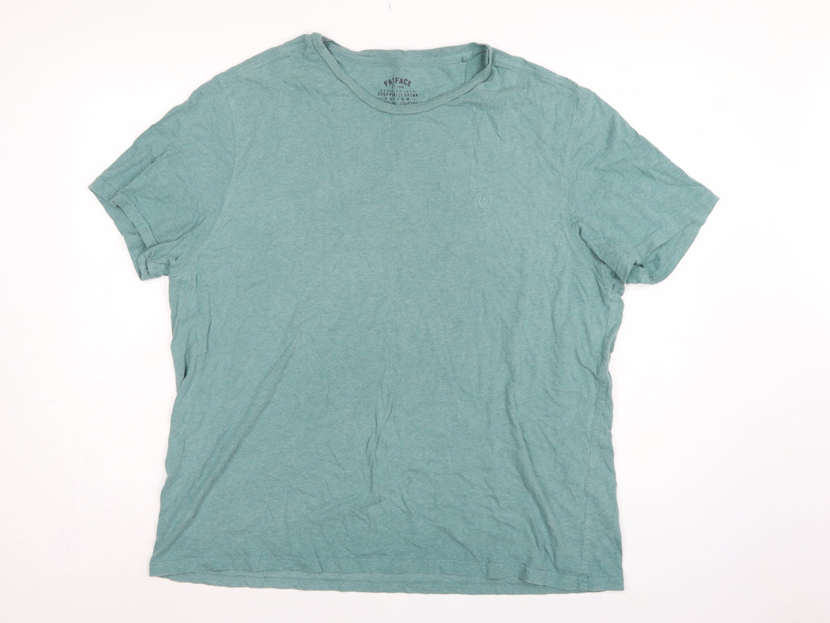 FatFace Men’s Blue XL Organic Cotton Crew Neck Logo T-Shirt