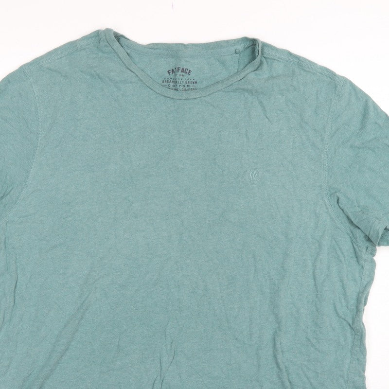 FatFace Men’s Blue XL Organic Cotton Crew Neck Logo T-Shirt