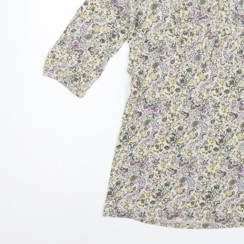 Next Women’s Multicoloured Floral Tunic Blouse Size 12 3/4 Sleeve