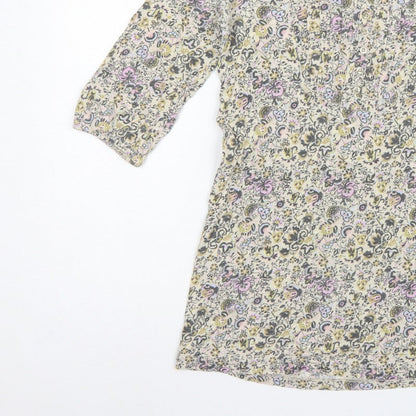 Next Women’s Multicoloured Floral Tunic Blouse Size 12 3/4 Sleeve