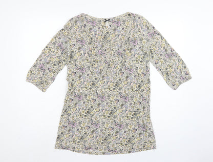 Next Women’s Multicoloured Floral Tunic Blouse Size 12 3/4 Sleeve