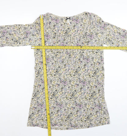 Next Women’s Multicoloured Floral Tunic Blouse Size 12 3/4 Sleeve