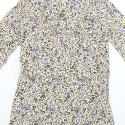 Next Women’s Multicoloured Floral Tunic Blouse Size 12 3/4 Sleeve