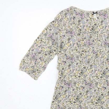 Next Women’s Multicoloured Floral Tunic Blouse Size 12 3/4 Sleeve