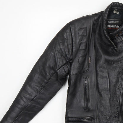 Rhino Women’s Black UK 14 Leather Motorcycle Biker Jacket