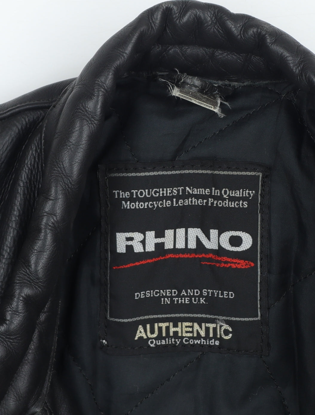 Rhino Women’s Black UK 14 Leather Motorcycle Biker Jacket