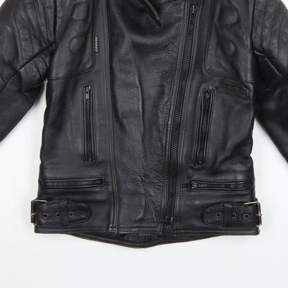 Rhino Women’s Black UK 14 Leather Motorcycle Biker Jacket