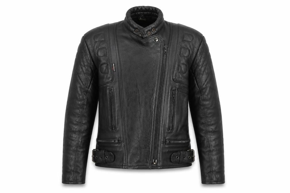 Rhino Women’s Black UK 14 Leather Motorcycle Biker Jacket