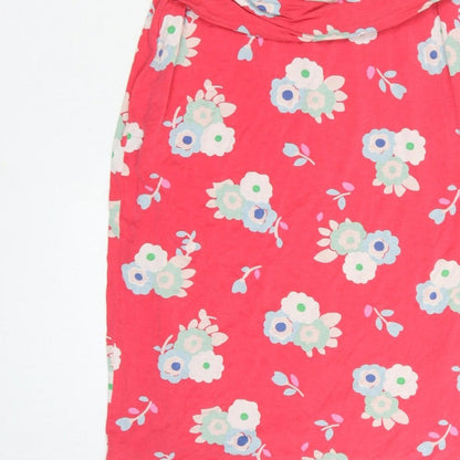 Boden Women Pink Floral UK 12 Midi Sheath Stretch Jersey Dress