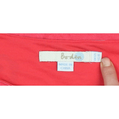 Boden Women Pink Floral UK 12 Midi Sheath Stretch Jersey Dress
