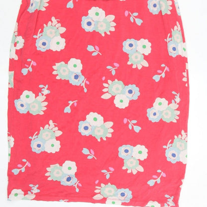 Boden Women Pink Floral UK 12 Midi Sheath Stretch Jersey Dress