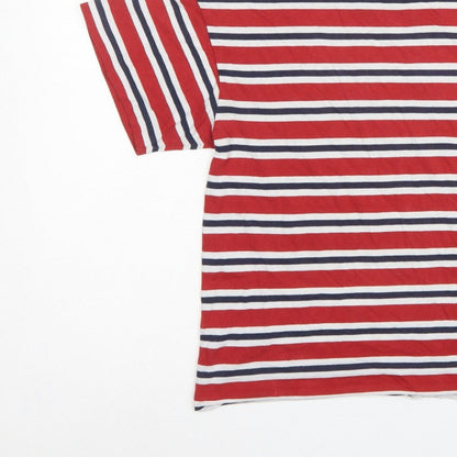 Levi's Women Red Navy White Striped Ringer T-Shirt Size L Cotton