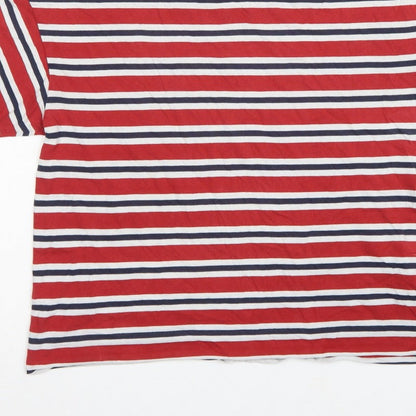 Levi's Women Red Navy White Striped Ringer T-Shirt Size L Cotton