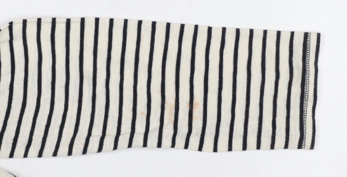 Marks and Spencer Women Multicoloured UK 14 Striped Henley Ringer Top