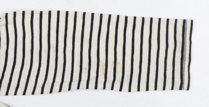 Marks and Spencer Women Multicoloured UK 14 Striped Henley Ringer Top