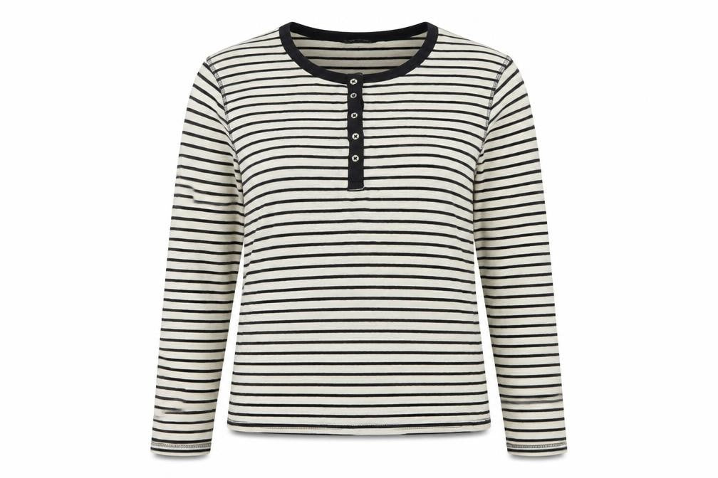 Marks and Spencer Women Multicoloured UK 14 Striped Henley Ringer Top