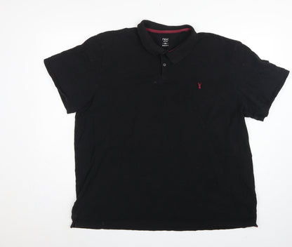 Next Men's Black 3XL Regular Fit Stag Logo Short Sleeve Polo Shirt