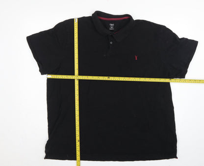 Next Men's Black 3XL Regular Fit Stag Logo Short Sleeve Polo Shirt