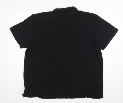 Next Men's Black 3XL Regular Fit Stag Logo Short Sleeve Polo Shirt