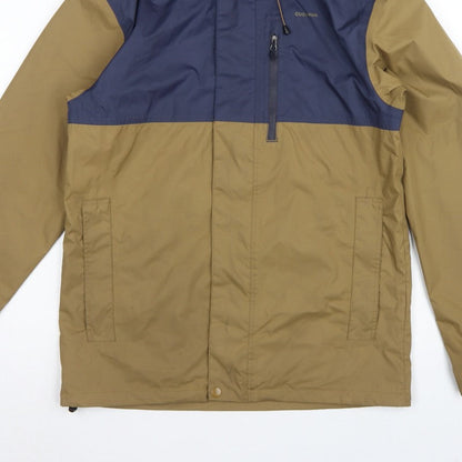 Quechua Men’s Navy Khaki S Hooded Waterproof Hiking Anorak Jacket