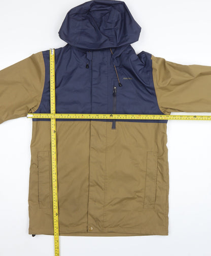 Quechua Men’s Navy Khaki S Hooded Waterproof Hiking Anorak Jacket