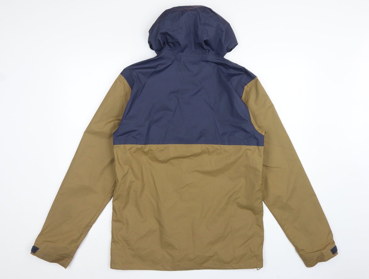 Quechua Men’s Navy Khaki S Hooded Waterproof Hiking Anorak Jacket