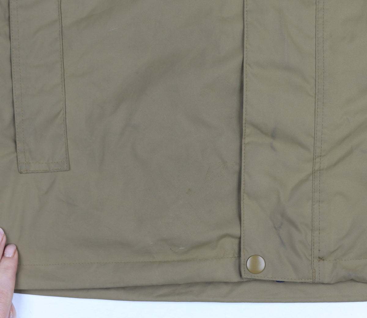 Quechua Men’s Navy Khaki S Hooded Waterproof Hiking Anorak Jacket