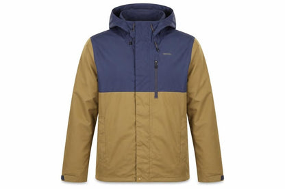 Quechua Men’s Navy Khaki S Hooded Waterproof Hiking Anorak Jacket