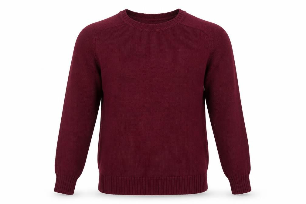 Lands' End Men Red Cotton Crew Neck Pullover Jumper M 38-40