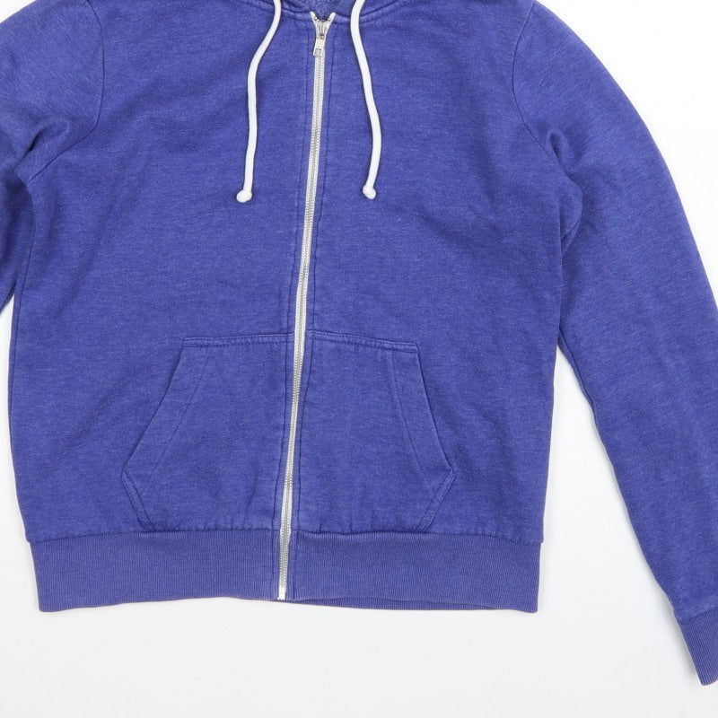 H&M Divided Women Blue M Full Zip Hooded Fleece Hoodie