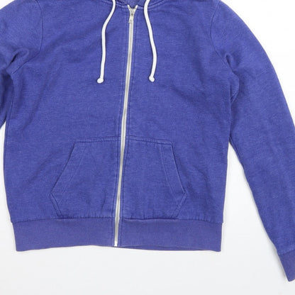 H&M Divided Women Blue M Full Zip Hooded Fleece Hoodie