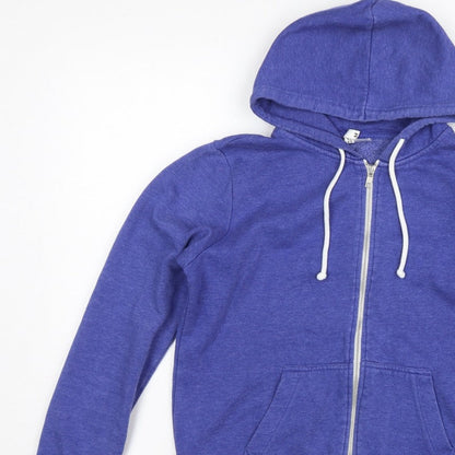 H&M Divided Women Blue M Full Zip Hooded Fleece Hoodie