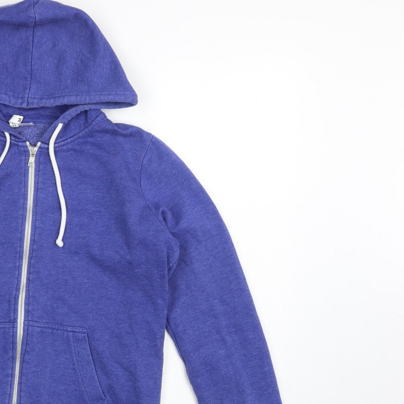 H&M Divided Women Blue M Full Zip Hooded Fleece Hoodie