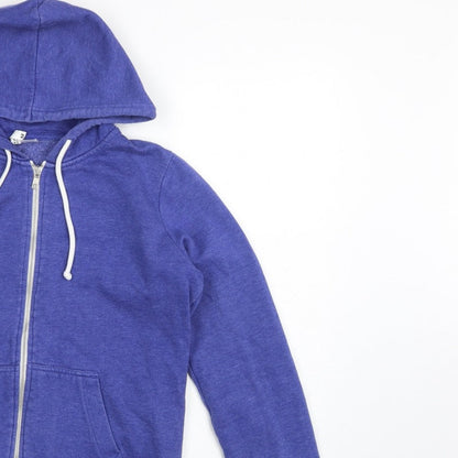 H&M Divided Women Blue M Full Zip Hooded Fleece Hoodie