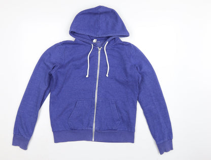 H&M Divided Women Blue M Full Zip Hooded Fleece Hoodie