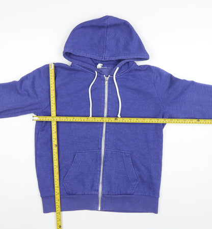 H&M Divided Women Blue M Full Zip Hooded Fleece Hoodie