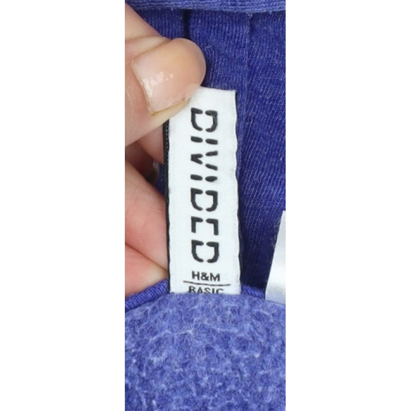 H&M Divided Women Blue M Full Zip Hooded Fleece Hoodie