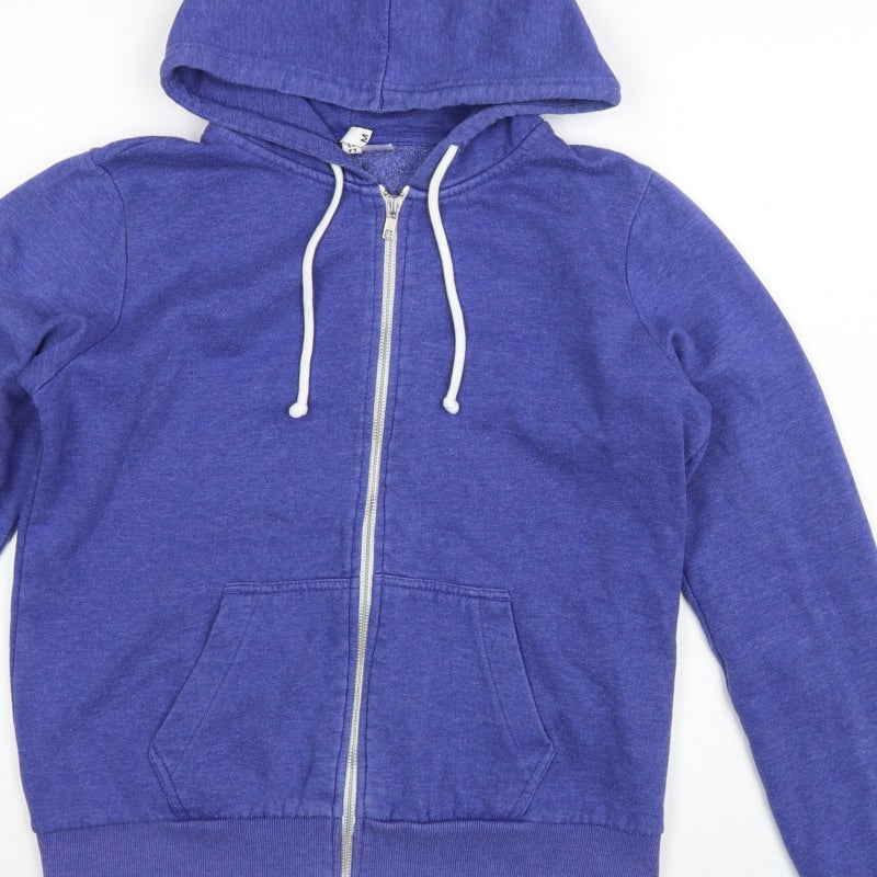 H&M Divided Women Blue M Full Zip Hooded Fleece Hoodie