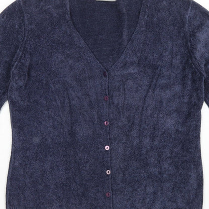 Marks and Spencer Women’s Blue V-Neck Button Cardigan UK 16