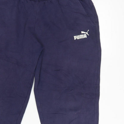 Puma Women’s Navy UK 12 Jogger Sweatpants Elastic Waist Pockets