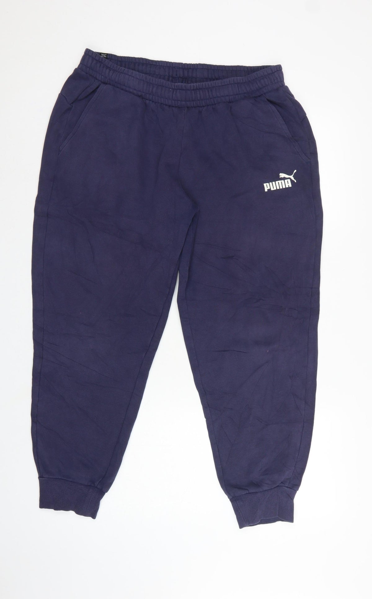 Puma Women’s Navy UK 12 Jogger Sweatpants Elastic Waist Pockets
