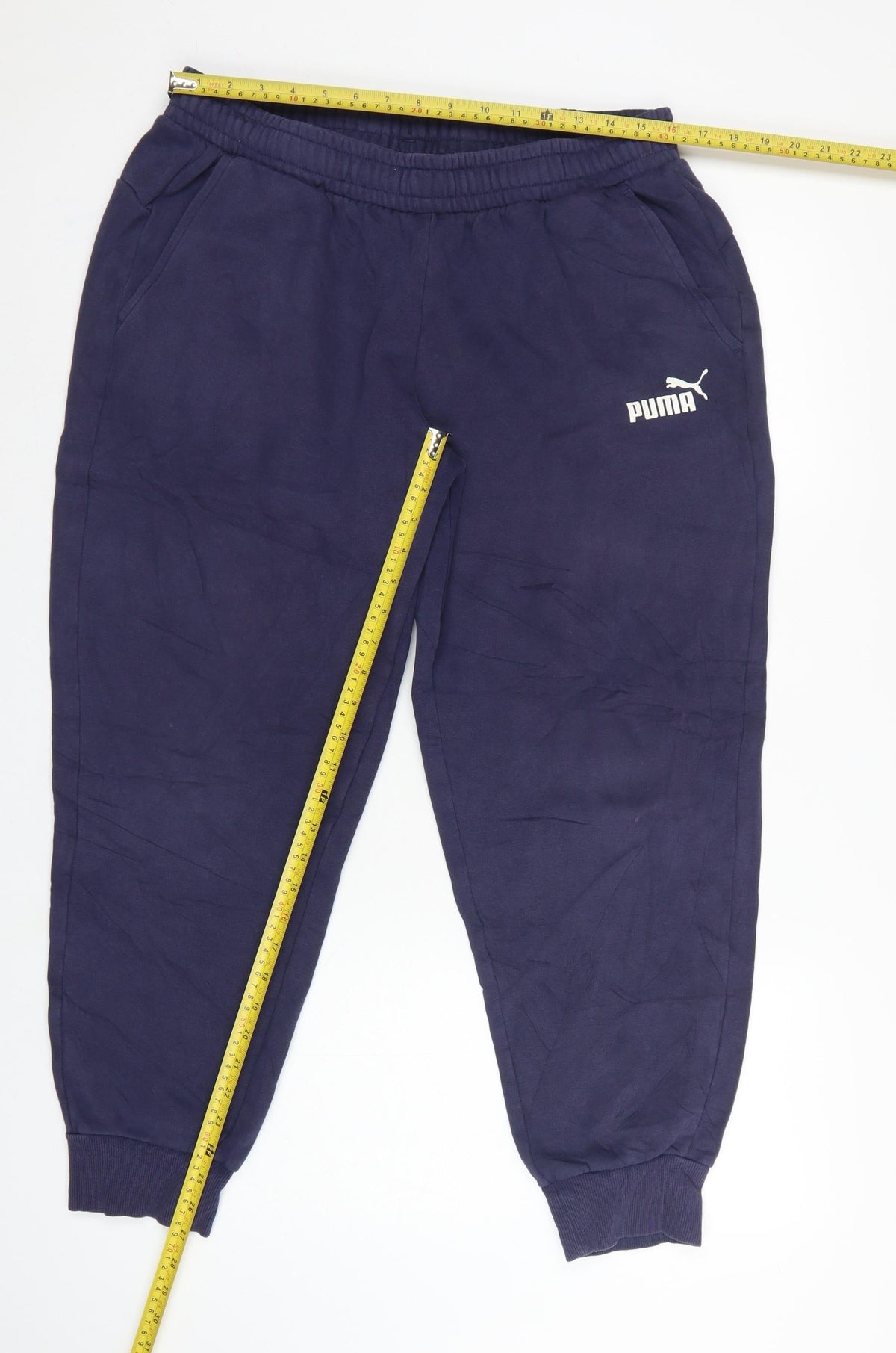 Puma Women’s Navy UK 12 Jogger Sweatpants Elastic Waist Pockets