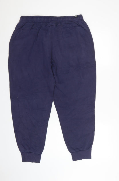 Puma Women’s Navy UK 12 Jogger Sweatpants Elastic Waist Pockets