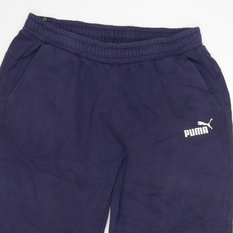 Puma Women’s Navy UK 12 Jogger Sweatpants Elastic Waist Pockets