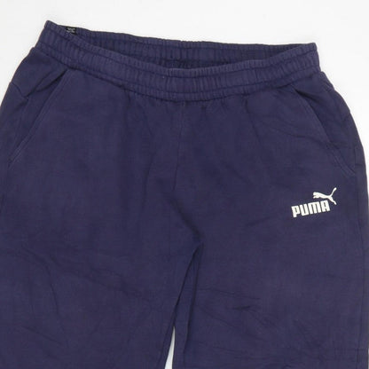 Puma Women’s Navy UK 12 Jogger Sweatpants Elastic Waist Pockets