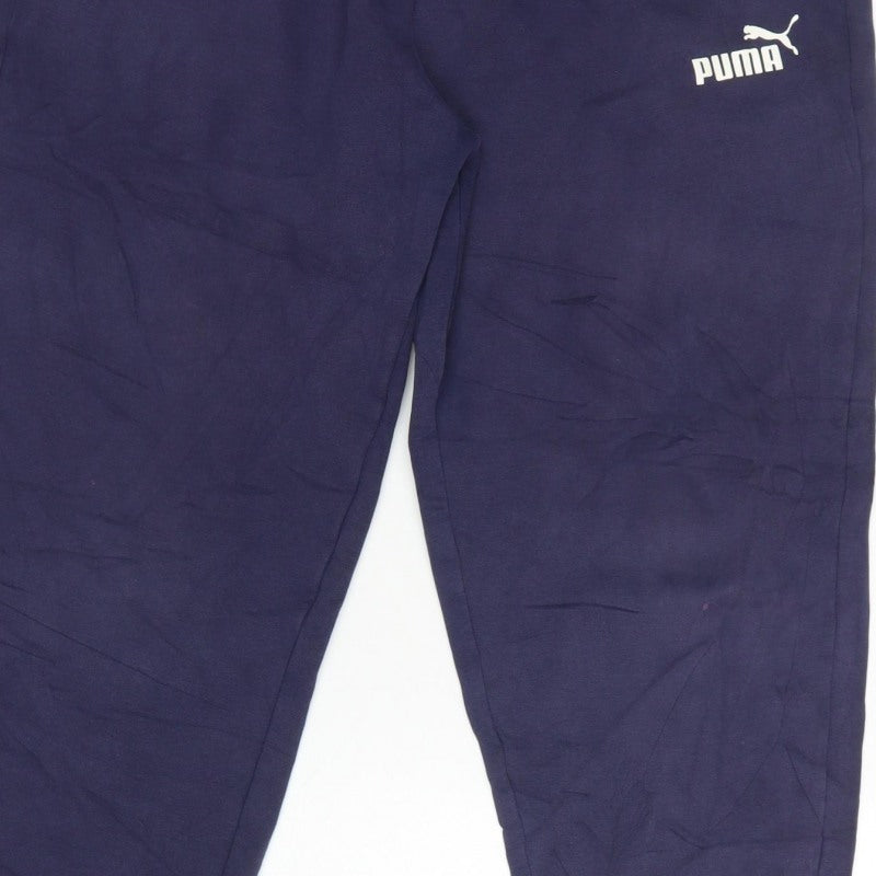 Puma Women’s Navy UK 12 Jogger Sweatpants Elastic Waist Pockets