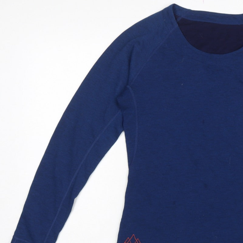 Fjern Women Blue M Merino Blend Raglan Long Sleeve Activewear Top