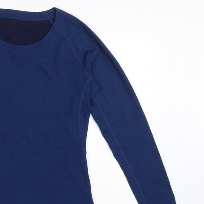 Fjern Women Blue M Merino Blend Raglan Long Sleeve Activewear Top