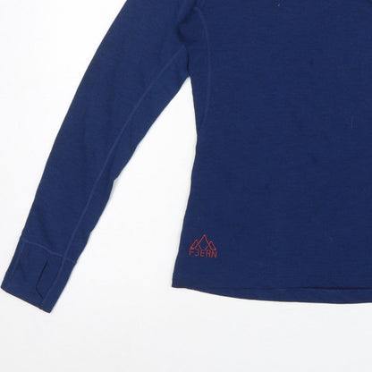Fjern Women Blue M Merino Blend Raglan Long Sleeve Activewear Top