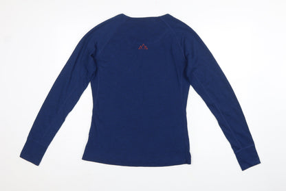 Fjern Women Blue M Merino Blend Raglan Long Sleeve Activewear Top